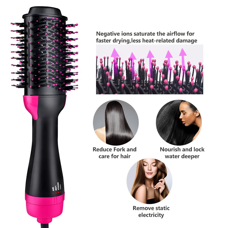 Spazzola per Styling Professionale 3 in 1 – Asciugatura, Lisciatura e Volume con Tecnologia a Ioni Negativi