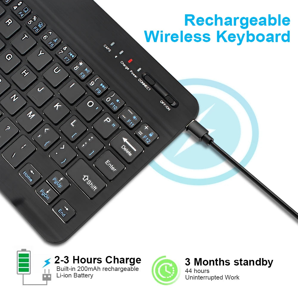 Tastiera Wireless Bluetooth Portatile – Compatibile con Laptop, Tablet, Smartphone e Smart TV