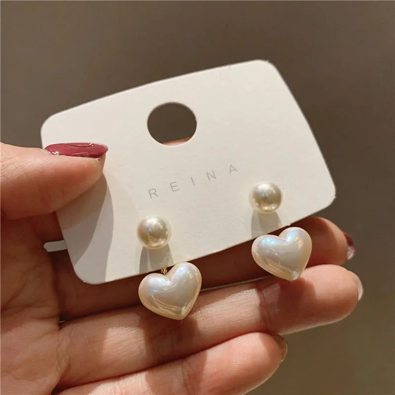 Orecchini Donna Cuore con Perla Imitazione – Eleganti per Feste, Matrimoni e Regali Romantici