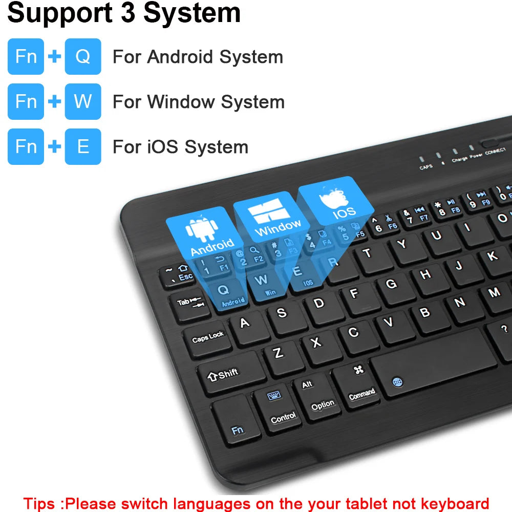 Tastiera Wireless Bluetooth Portatile – Compatibile con Laptop, Tablet, Smartphone e Smart TV