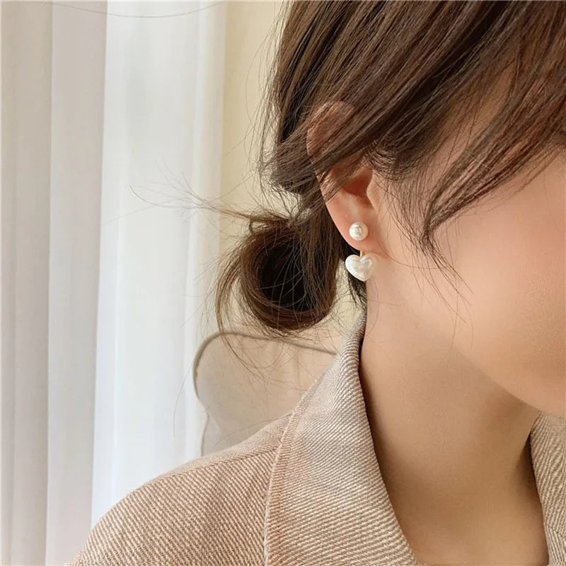 Orecchini Donna Cuore con Perla Imitazione – Eleganti per Feste, Matrimoni e Regali Romantici