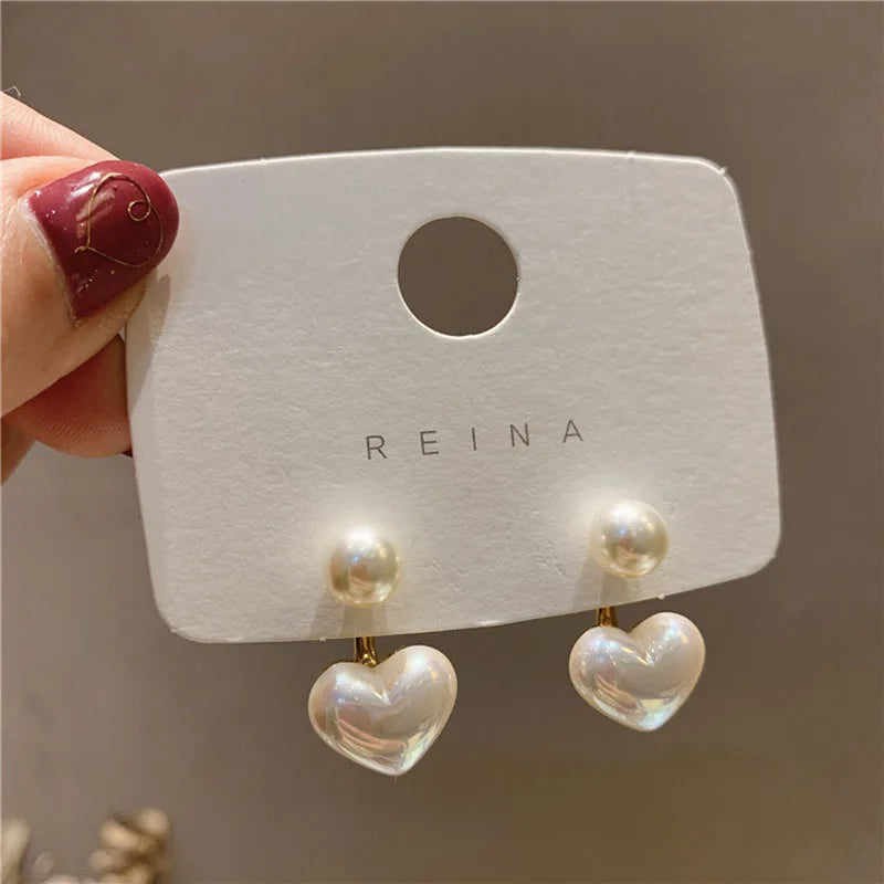 Orecchini Donna Cuore con Perla Imitazione – Eleganti per Feste, Matrimoni e Regali Romantici