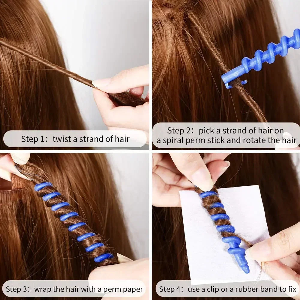 Curlers a Spirale Senza Calore, Set 22 Bigodini per Ricci Morbidi e Naturali Senza Danneggiare i Capelli