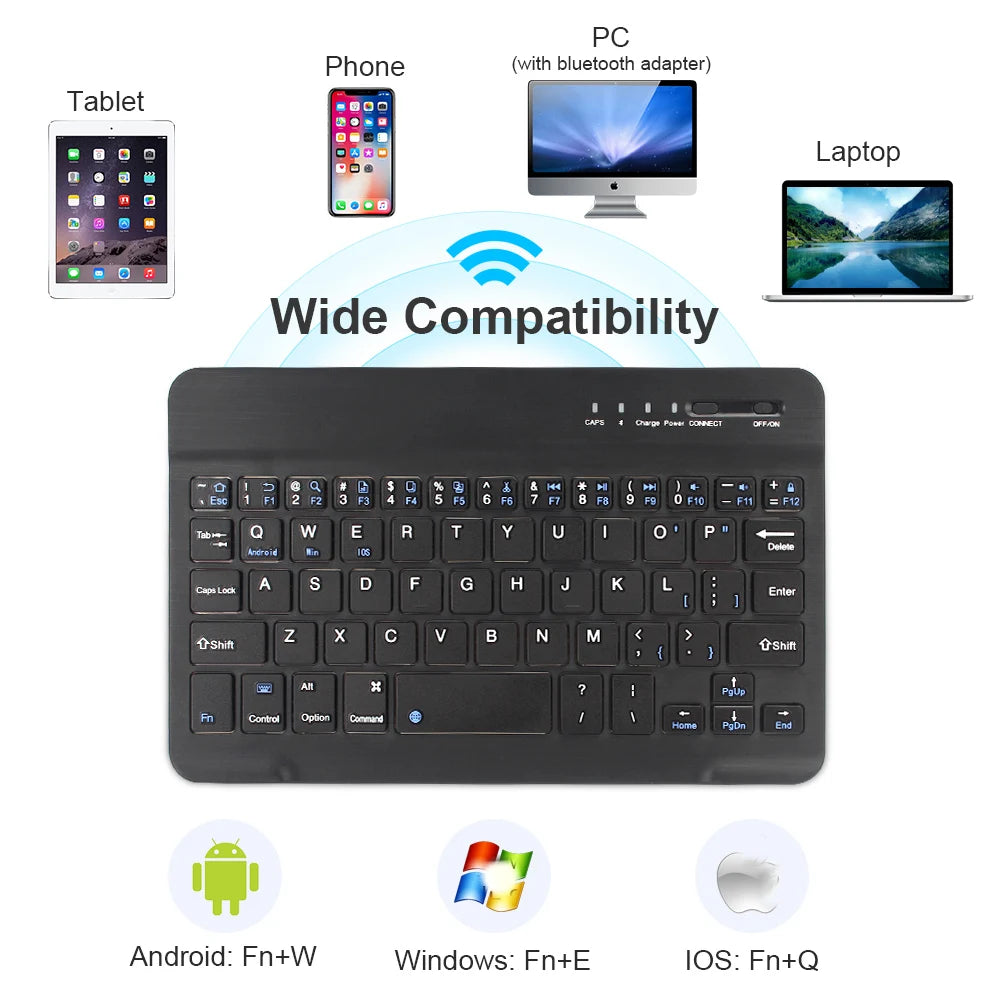 Tastiera Wireless Bluetooth Portatile – Compatibile con Laptop, Tablet, Smartphone e Smart TV