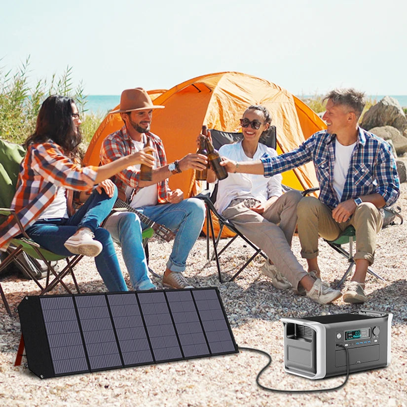Pannello Solare Portatile 200W Pieghevole, Alta Efficienza e Ricarica Rapida, Certificato CE & RoHS