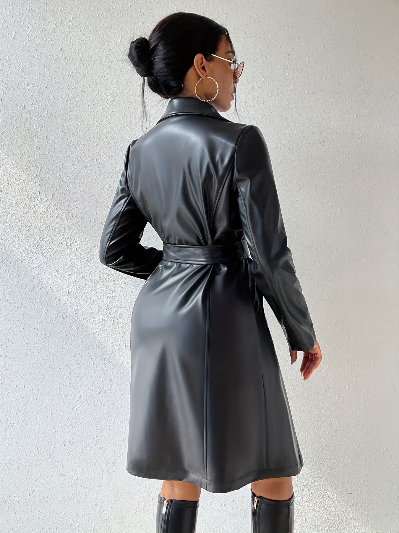 Trench Vintage in Pelle PU Donna