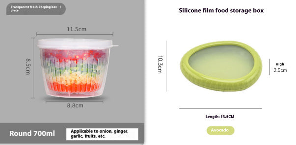 Contenitore per Frutta e Verdura per Conservazione in Frigorifero con Film in Silicone Sigillato Mini