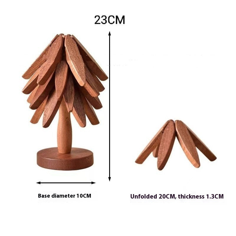 Set da Tavolo Isolante Resistente al Calore in Legno di Noce in Forma di Albero