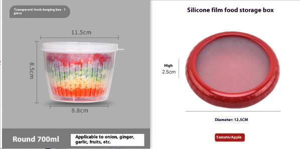 Contenitore per Frutta e Verdura per Conservazione in Frigorifero con Film in Silicone Sigillato Mini