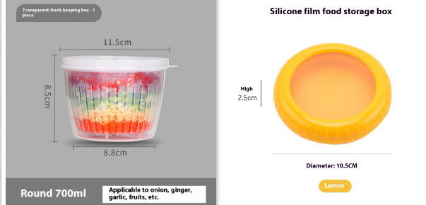 Contenitore per Frutta e Verdura per Conservazione in Frigorifero con Film in Silicone Sigillato Mini