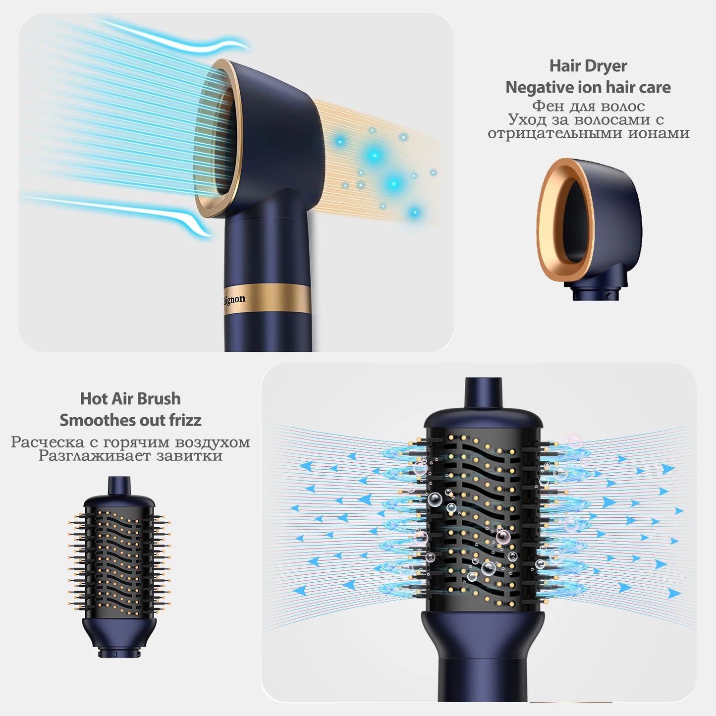 Styler Ionico 6 in 1, Asciugacapelli, Arricciacapelli Auto-Wrap, Piastra e Spazzola Volumizzante