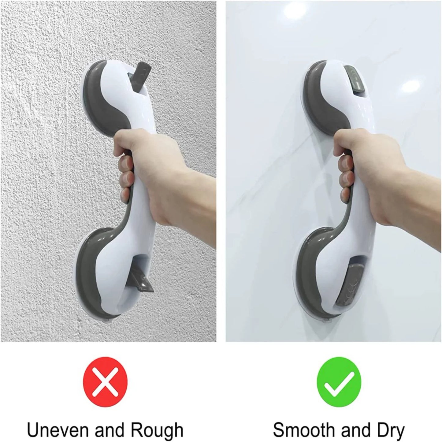 Coppia di Maniglie di Sicurezza da Bagno 30 cm con Ventosa Ultra Aderente, Supporto Antiscivolo per Vasca e Doccia