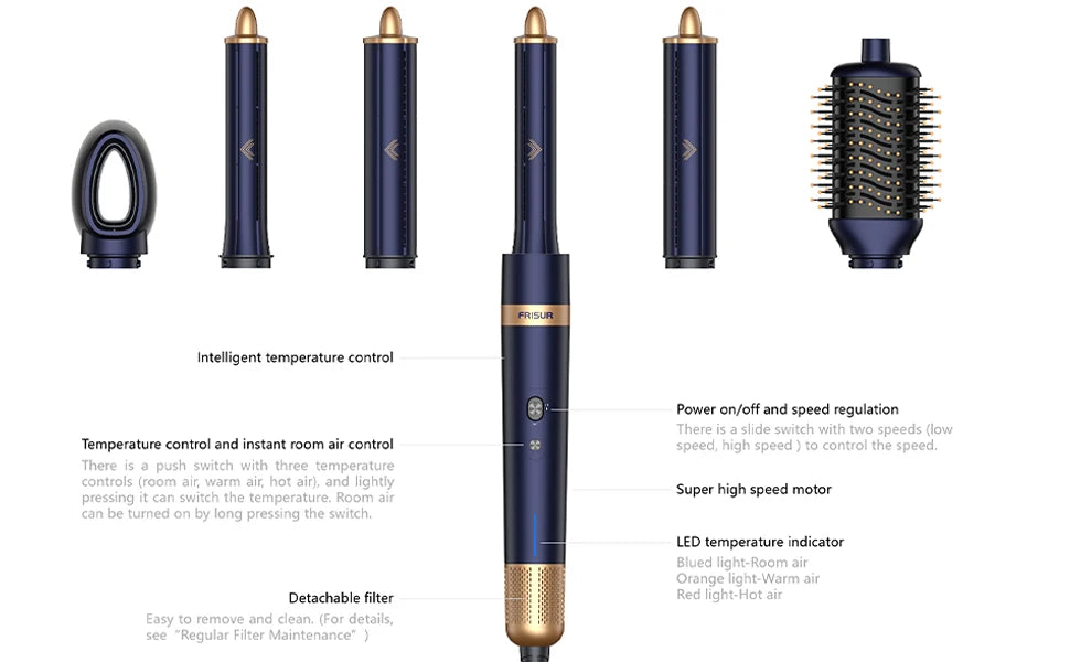 Styler Ionico 6 in 1, Asciugacapelli, Arricciacapelli Auto-Wrap, Piastra e Spazzola Volumizzante
