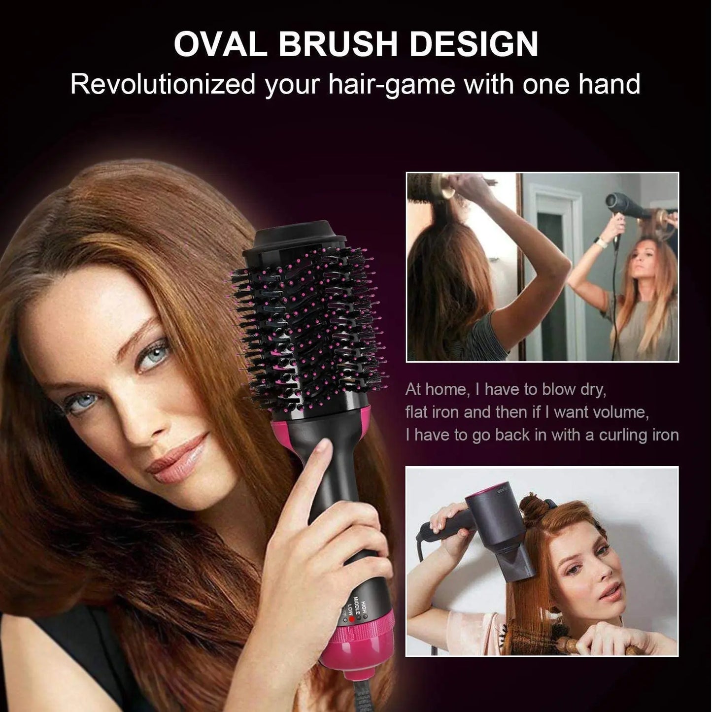Spazzola per Styling Professionale 3 in 1 – Asciugatura, Lisciatura e Volume con Tecnologia a Ioni Negativi