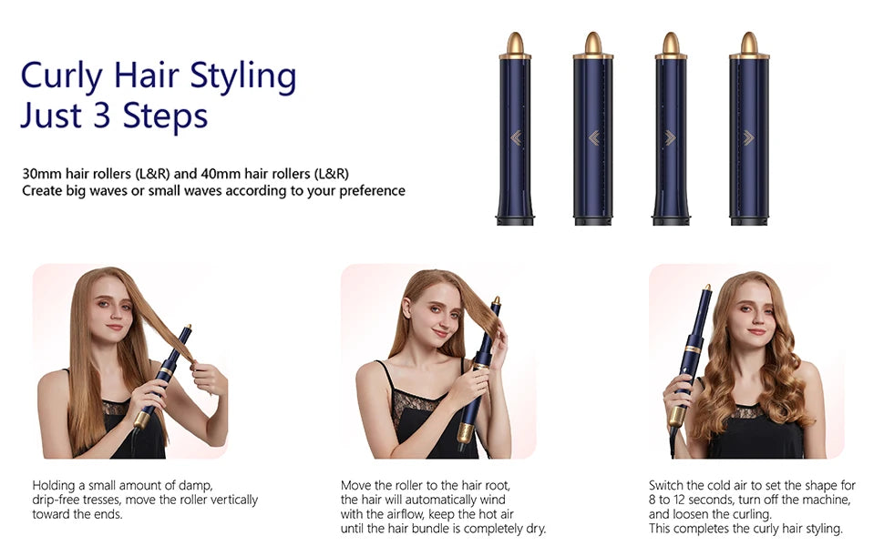 Styler Ionico 6 in 1, Asciugacapelli, Arricciacapelli Auto-Wrap, Piastra e Spazzola Volumizzante