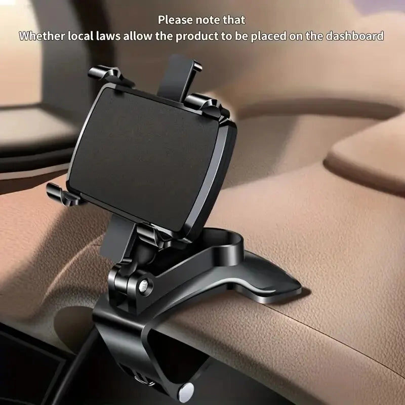 Supporto Universale per Smartphone da Auto con Clip per Cruscotto - Supporto GPS per iPhone, Samsung, Xiaomi