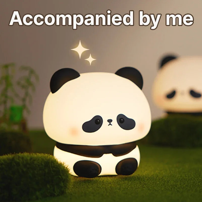 Luce Notturna LED Panda – Lampada Notturna in Silicone Morbido, Ricaricabile USB, con Controllo Touch, Timer e Decorazione per Camera da Letto – Idea Regalo per Bambini
