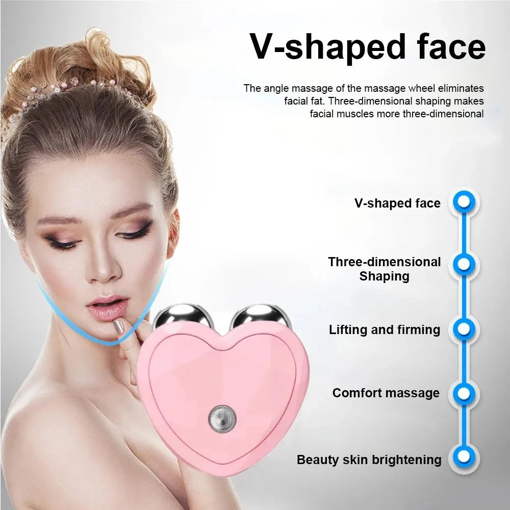 Massaggiatore Viso EMS a Microcorrente, Rullo Lifting Rassodante e Anti-Rughe Ricaricabile