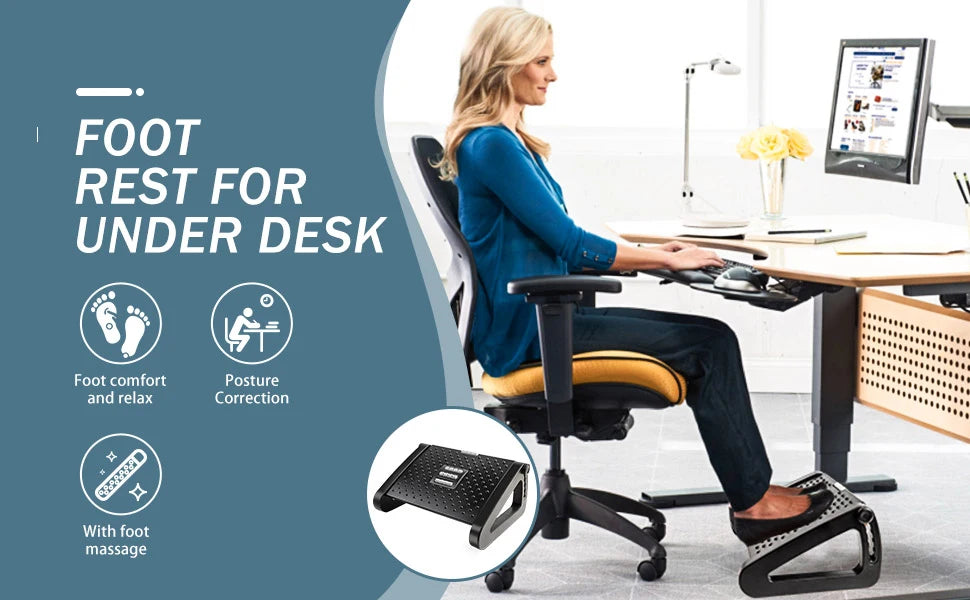 Adjustable Desk Footrest - Portable Stool for Home and Office