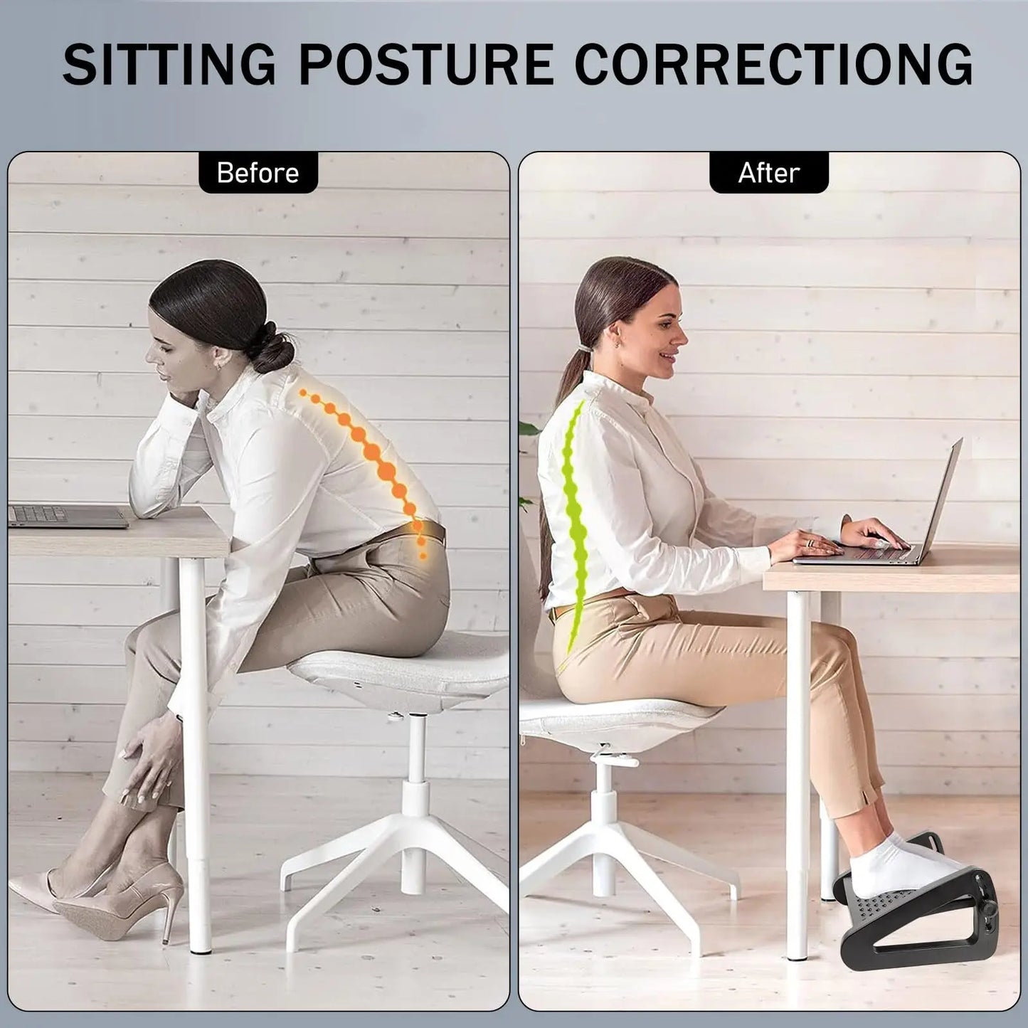 Adjustable Desk Footrest - Portable Stool for Home and Office