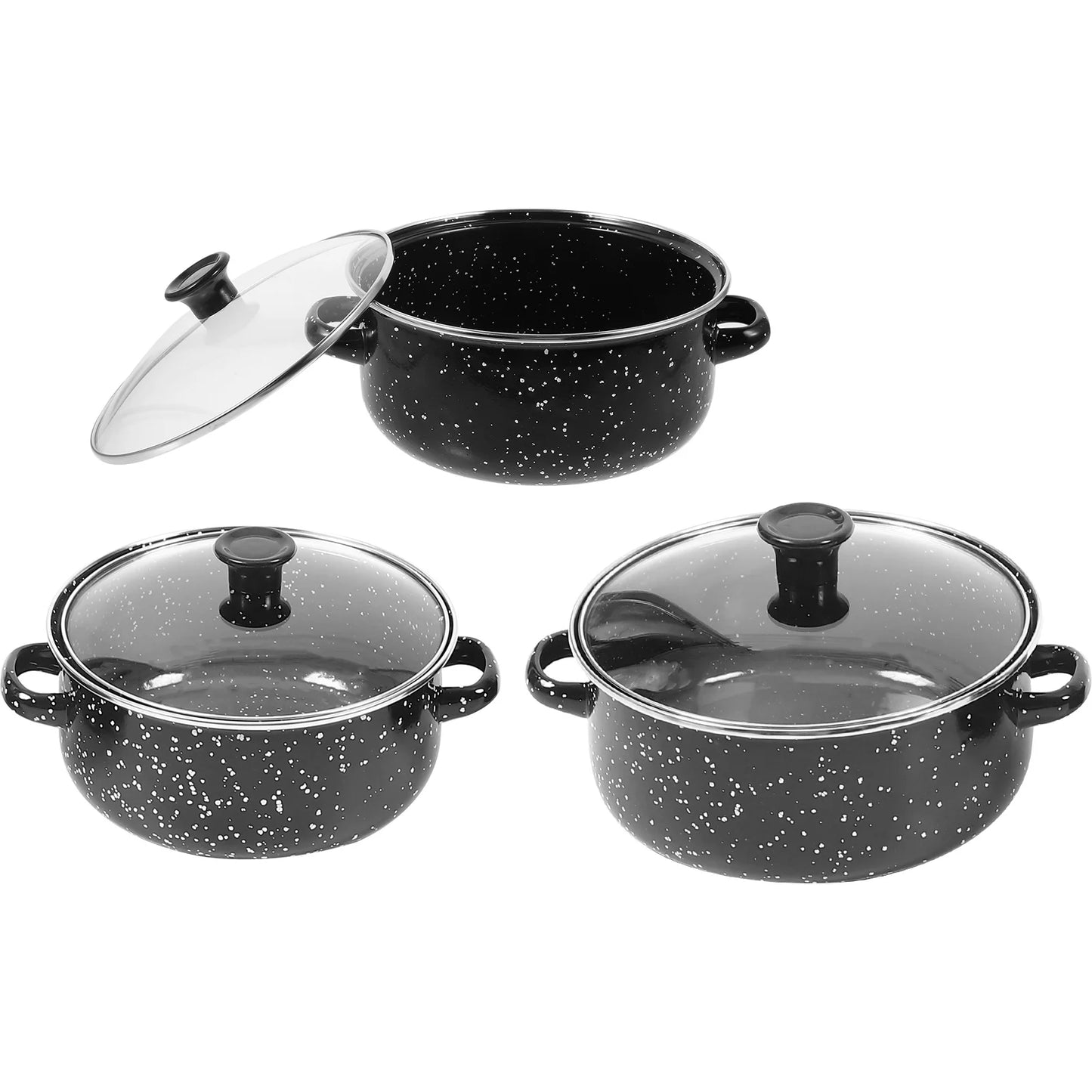 Set Mini Pentole Antiaderenti 3 Pezzi - Casseruola con Coperchio e Manico per Uova, Salse e Zuppe