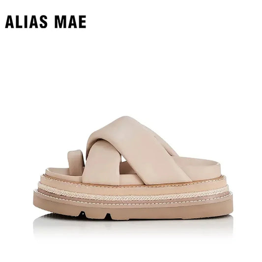 Alias ​​Mae Venga - Women's Summer Chunky Sole Leather Slippers