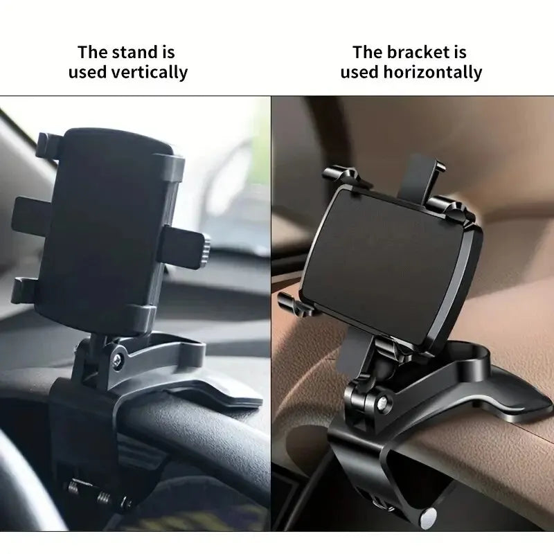 Supporto Universale per Smartphone da Auto con Clip per Cruscotto - Supporto GPS per iPhone, Samsung, Xiaomi