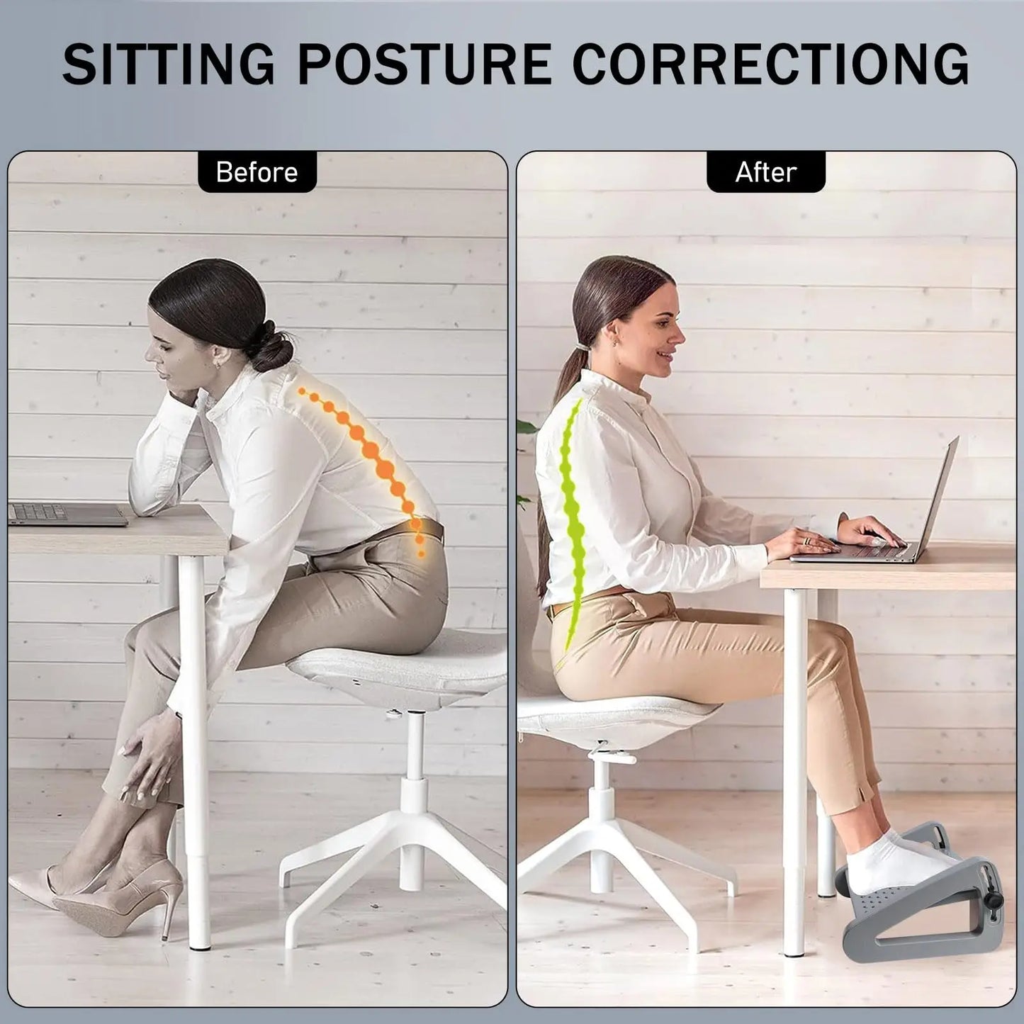 Adjustable Desk Footrest - Portable Stool for Home and Office