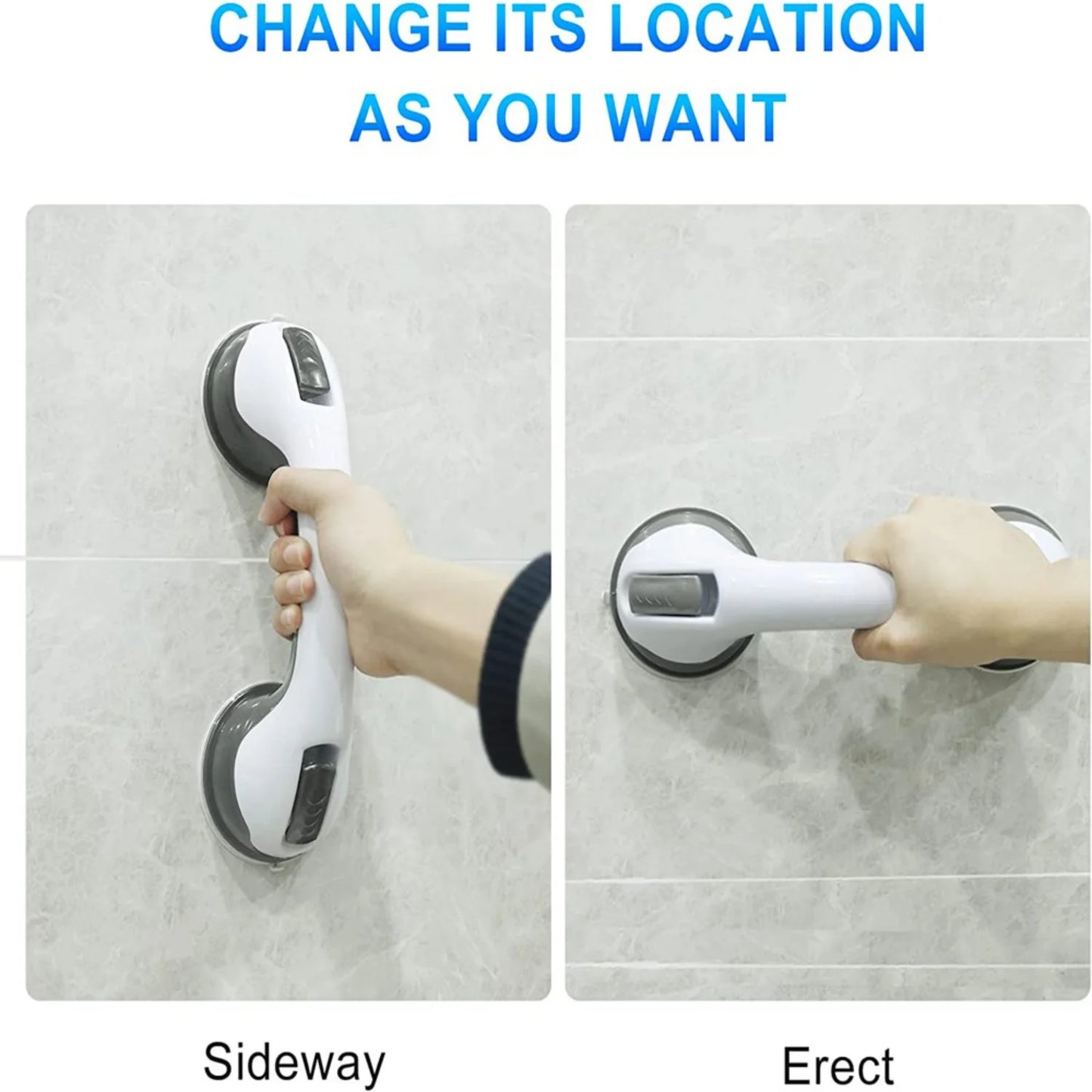 Coppia di Maniglie di Sicurezza da Bagno 30 cm con Ventosa Ultra Aderente, Supporto Antiscivolo per Vasca e Doccia