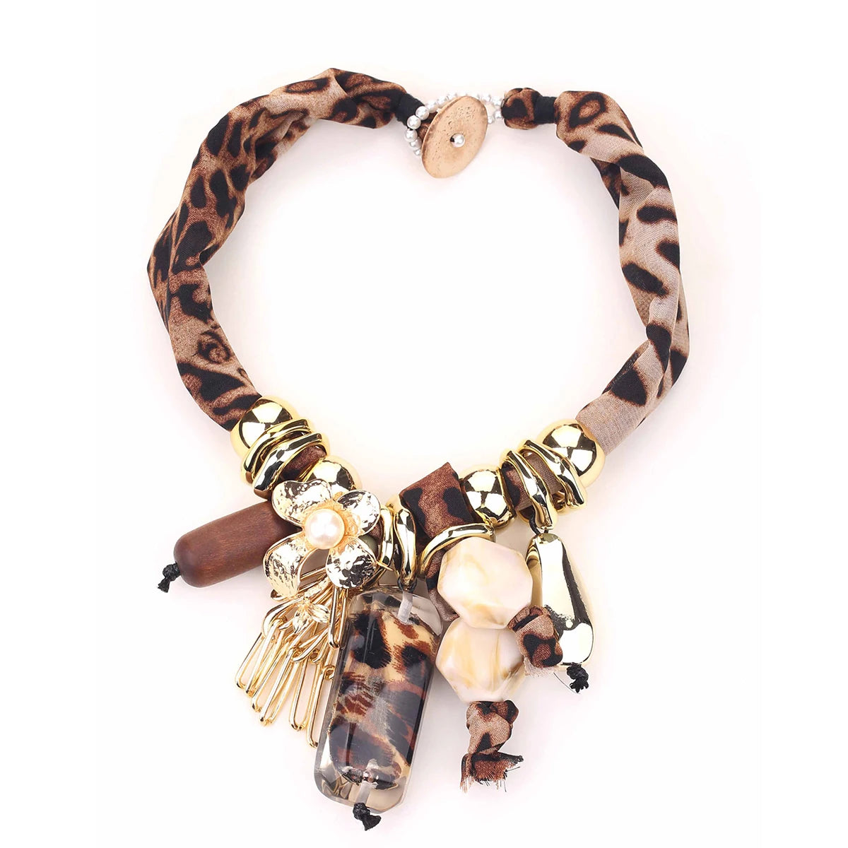 Collana Vintage, Motivo Leopardo e Perle – Stile Retro Chic