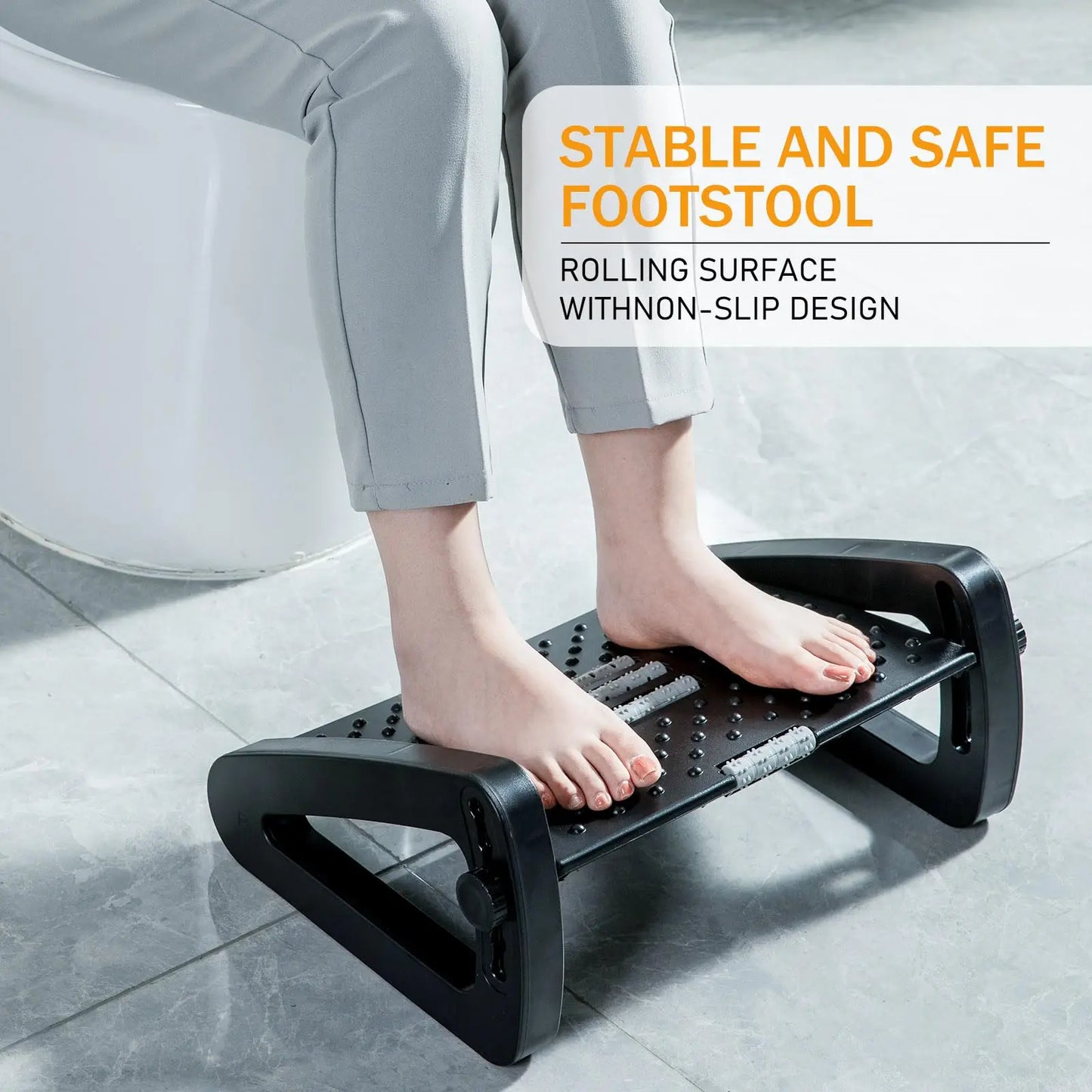 Adjustable Desk Footrest - Portable Stool for Home and Office