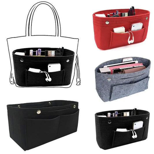 Felt Purse Organizer for Women - Travel Insert for Handbags, Organizers and Clutches 