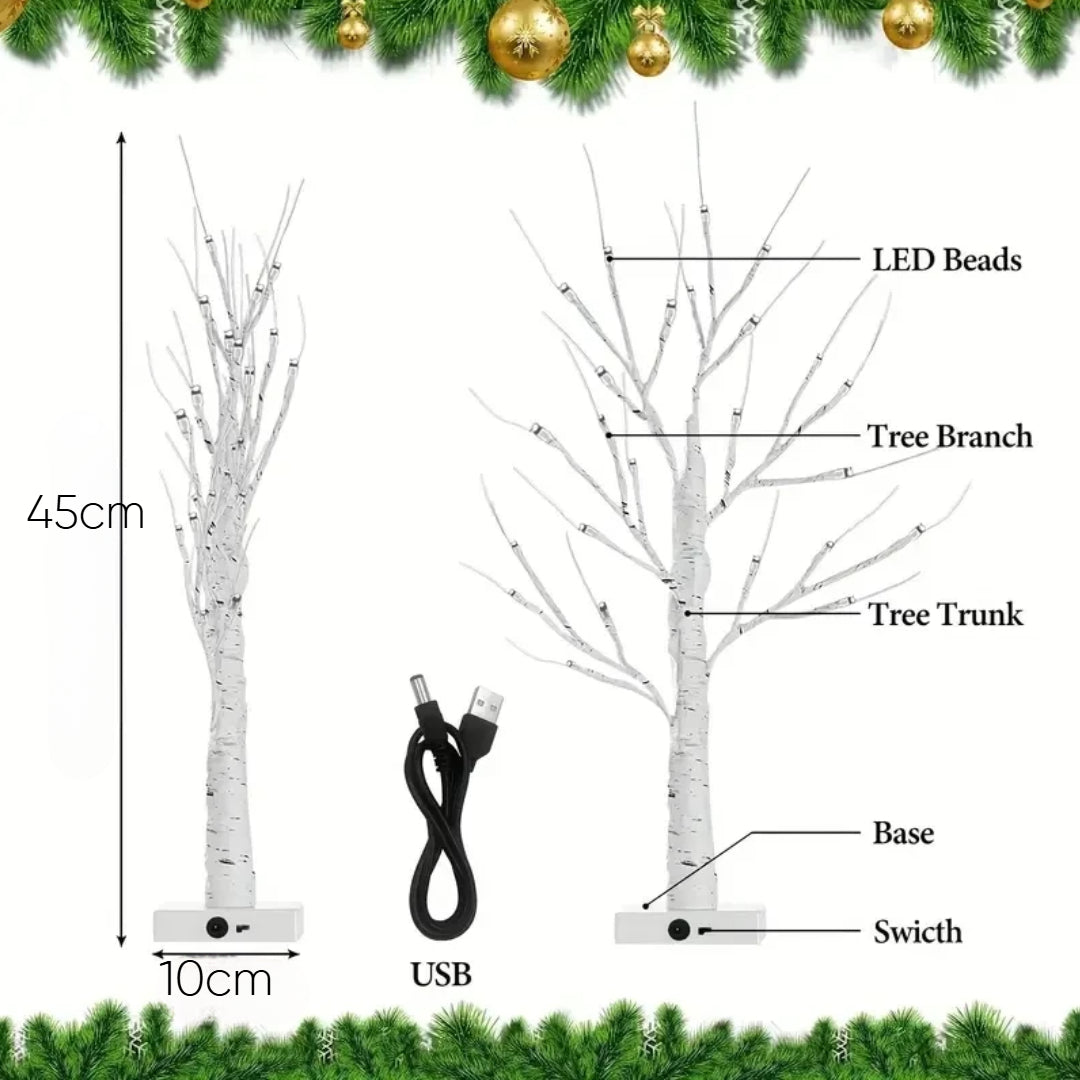 Christmas decoration lights for birch trees 