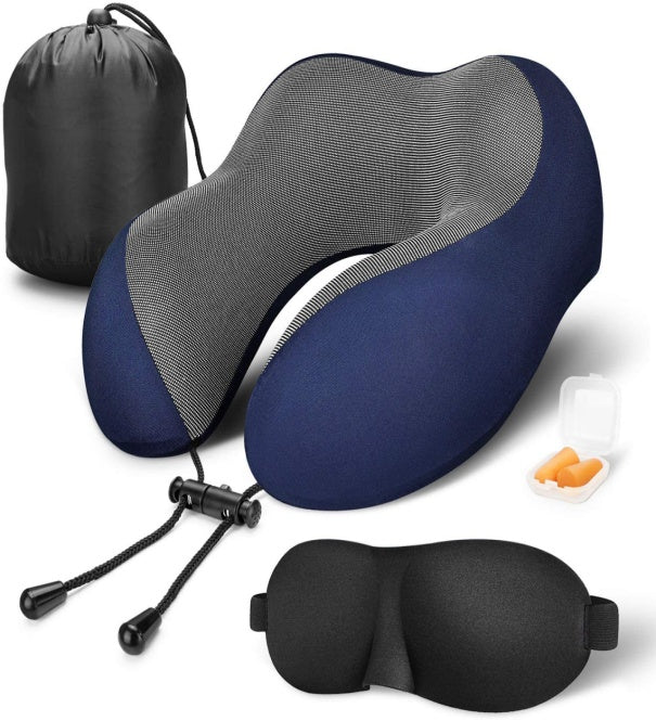 Kit da Viaggio con Cuscino Memory Foam Lussuoso 360°