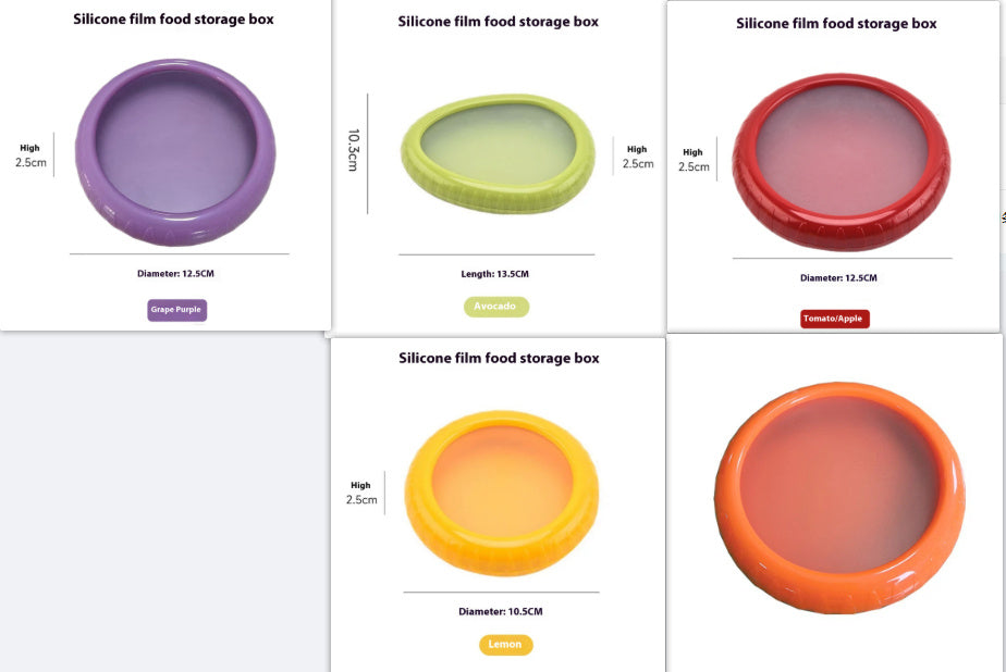 Contenitore per Frutta e Verdura per Conservazione in Frigorifero con Film in Silicone Sigillato Mini