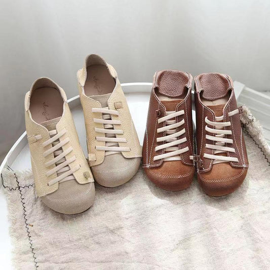 Japanese Literary and Artistic Style Soft Leather Women's Casual Shoes