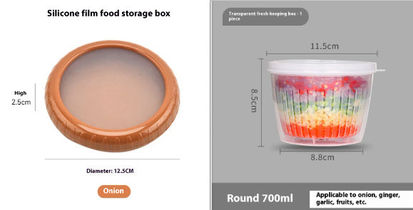 Contenitore per Frutta e Verdura per Conservazione in Frigorifero con Film in Silicone Sigillato Mini